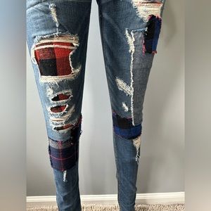 Rag & Bone Patchwork Skinny Jeans